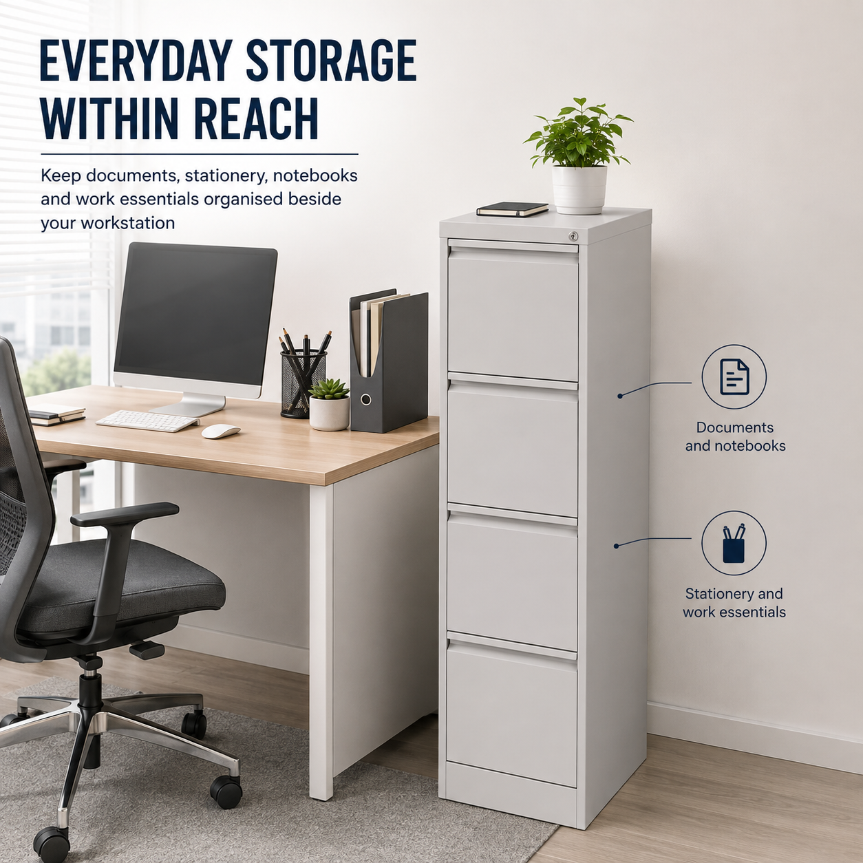 TreeJar 4 drawer lateral file cabinet Skyland STEL SSC - 20 - view 2